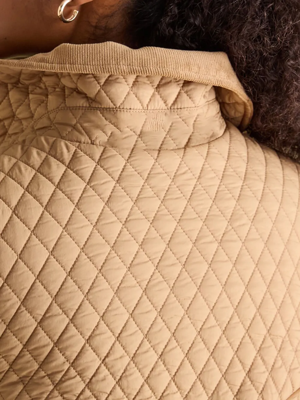 Brown Showerproof Longline Diamond Quilted Coat