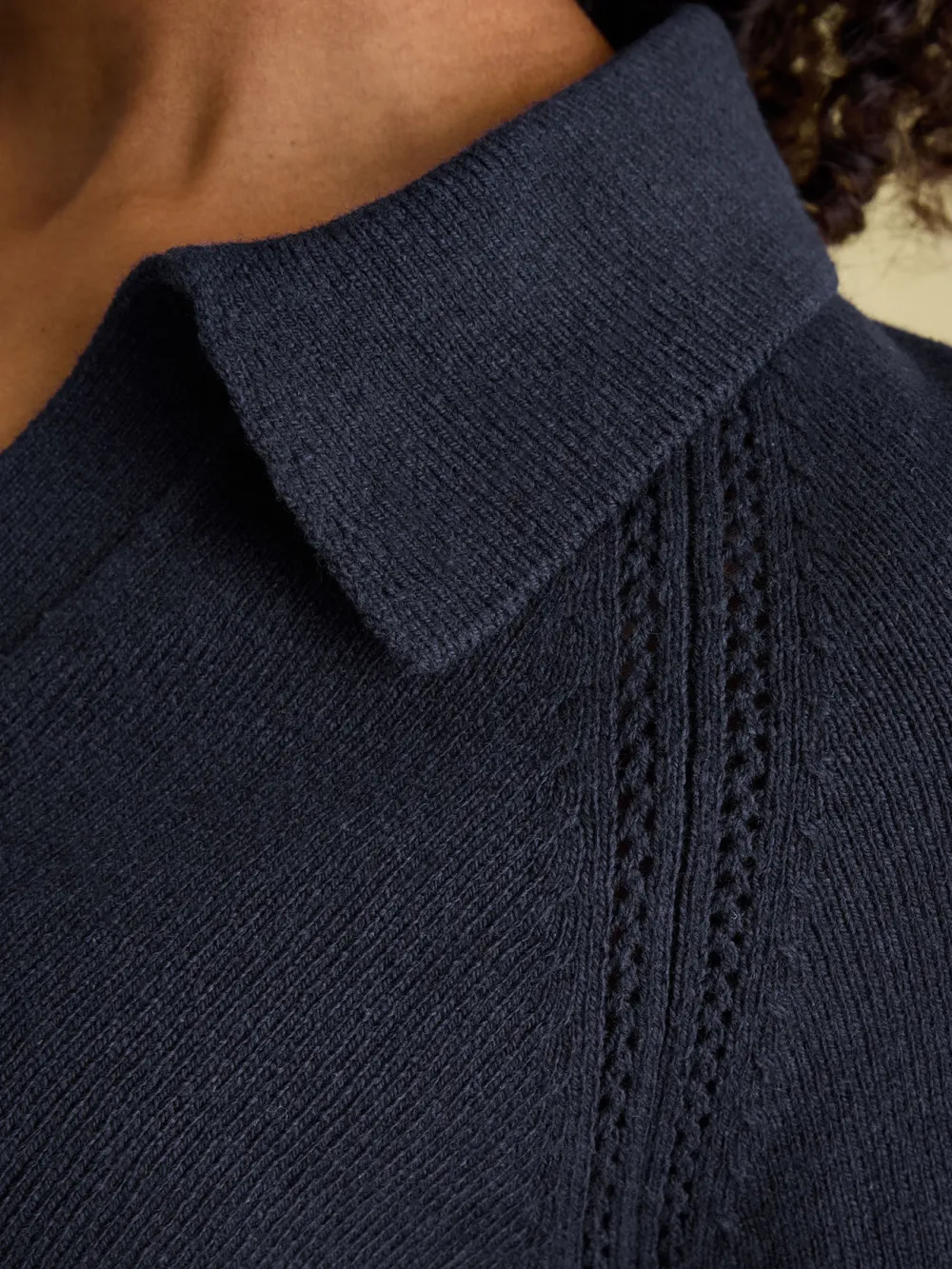 Solid Color V-Neck Striped Jumper