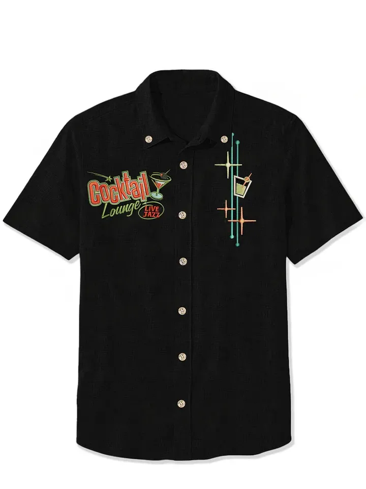 1950'S Vintage Atomic Cocktail - 100% Cotton Shirt