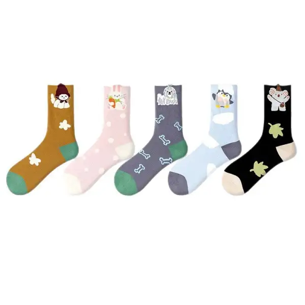 Playful Raised Animal Crew Socks