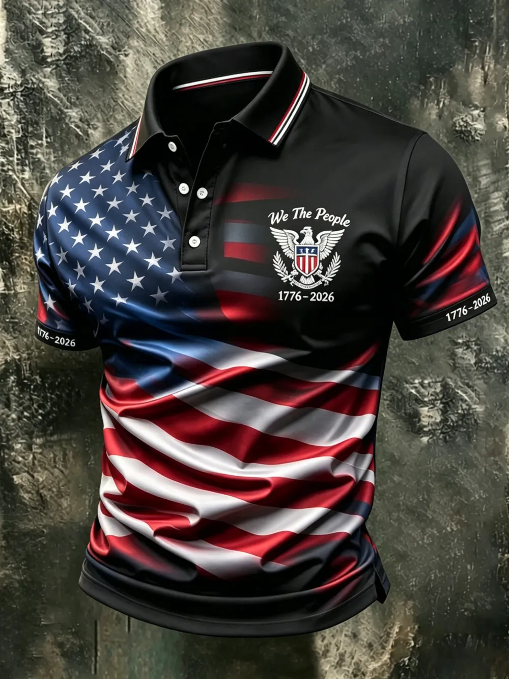 Men'S Casual 250Th Anniversary Personalized Printed Polo Shirt For The Founding Celebration Of The United States