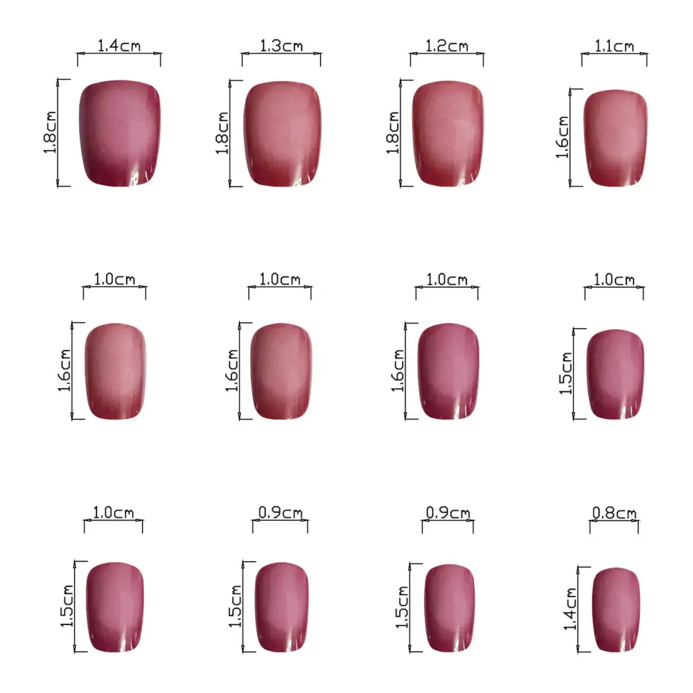 Nailhour 24Pcs Gradient Cat Eye Short Square Press On Nails
