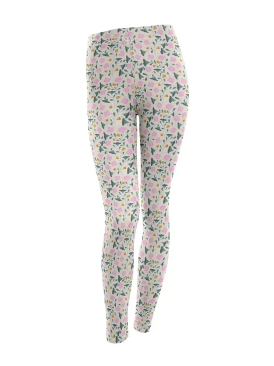Contrast Color Floral Leggings