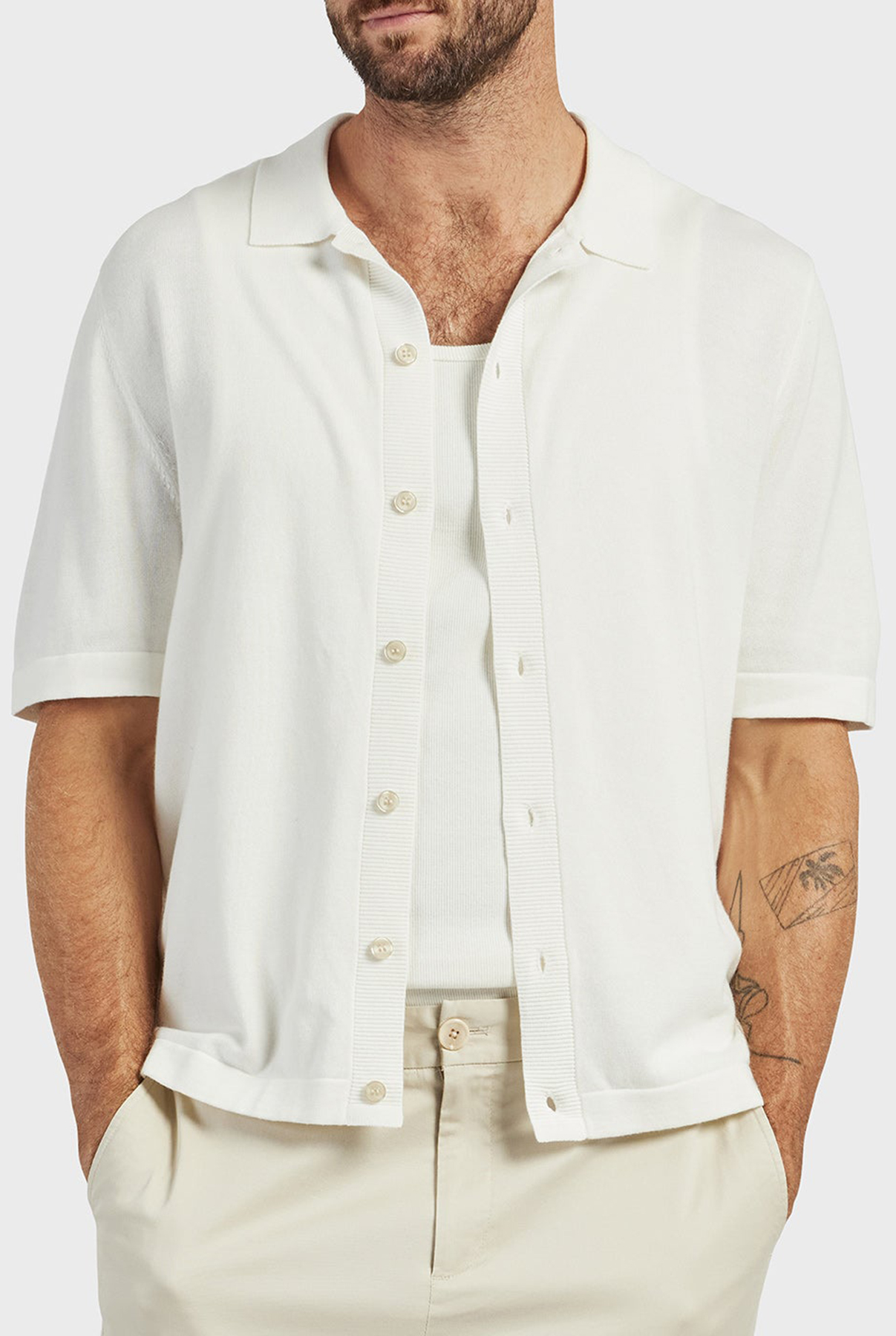 Jackson Knit SS Shirt- Winter white