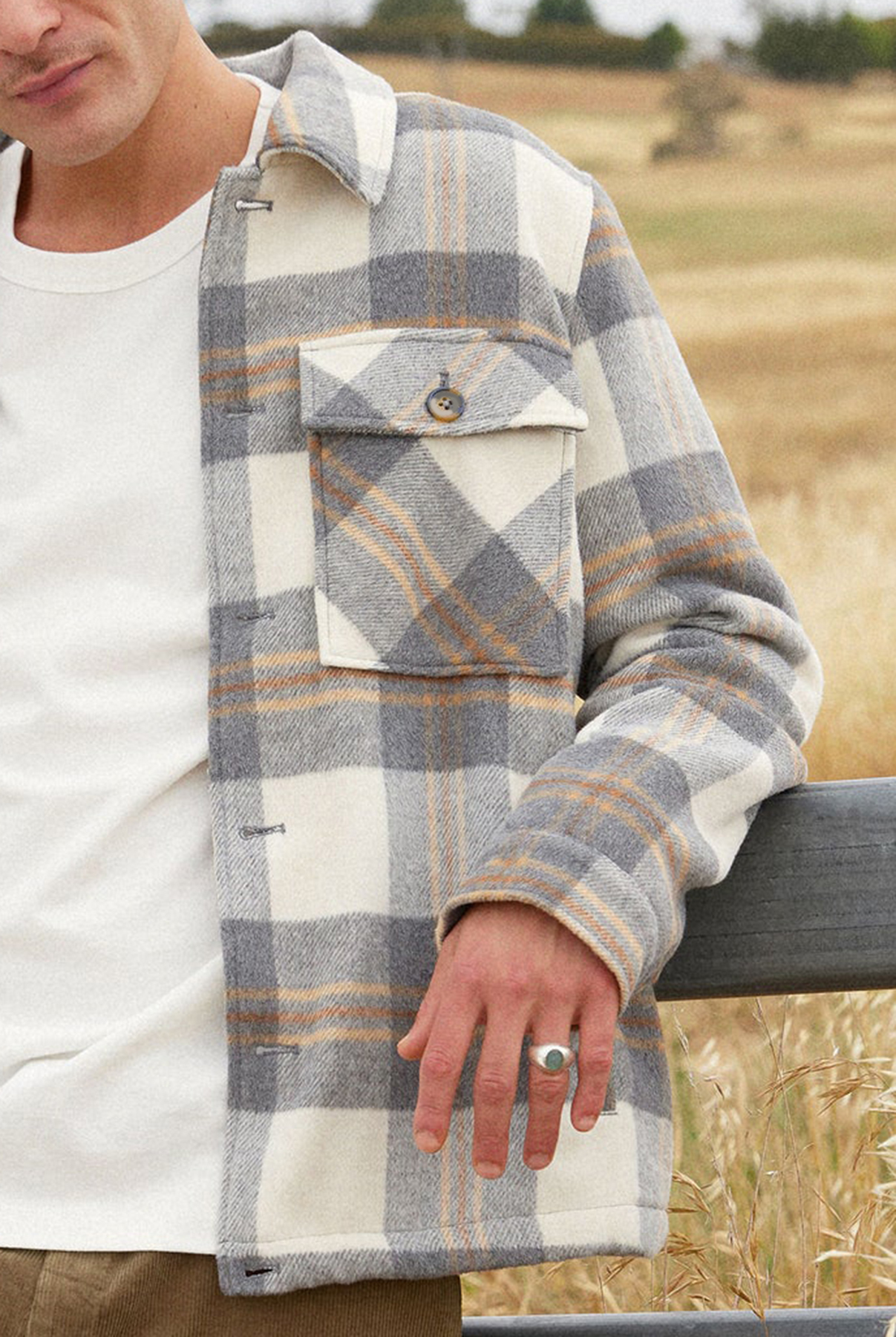 Tulsa Check Jacket- Titanium grey