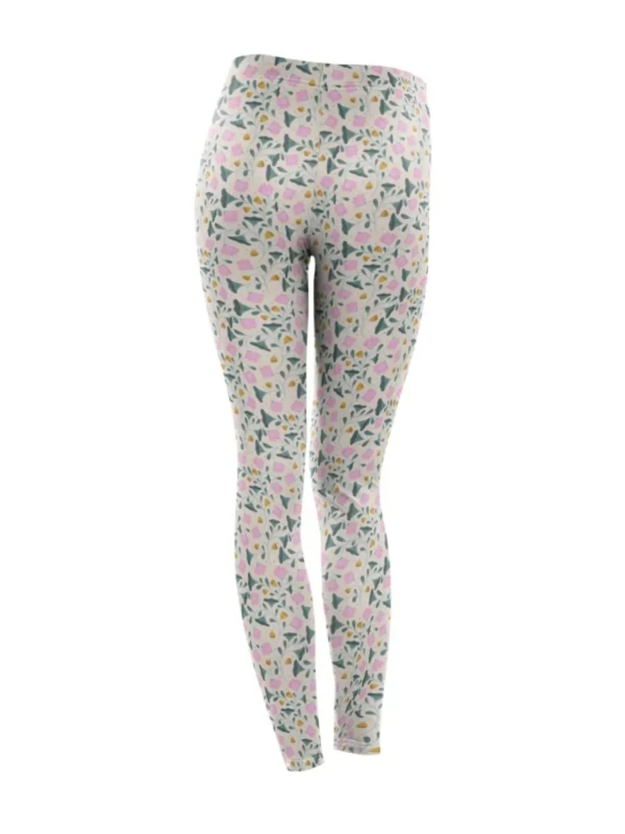 Contrast Color Floral Leggings