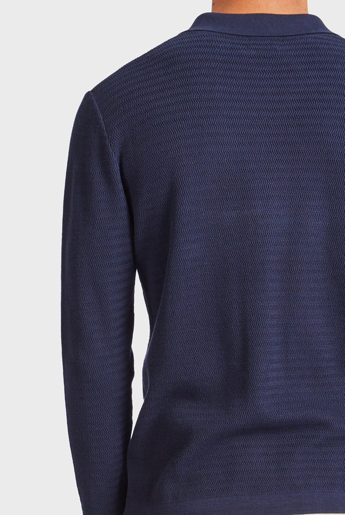 Ross Stripe LS Knit Shirt- Navy