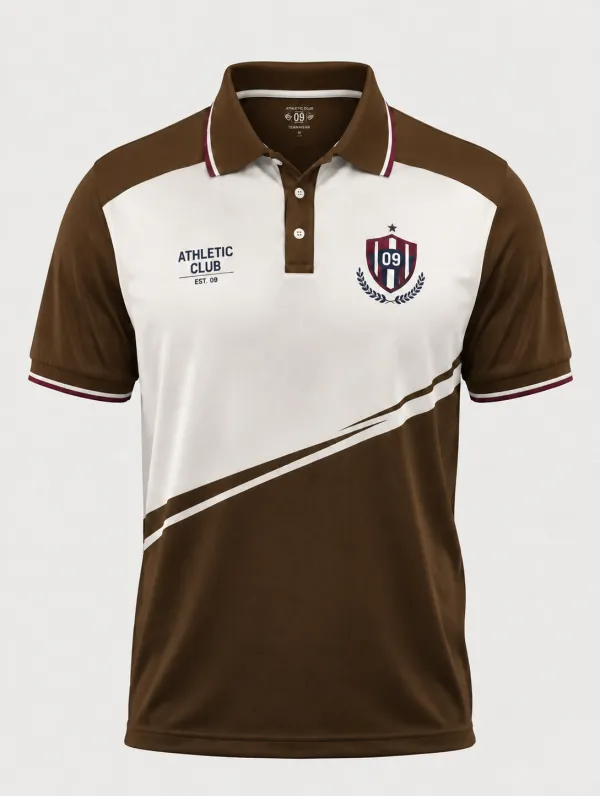 Men's Athletic Club 09 Crest Printed Polo Shirt