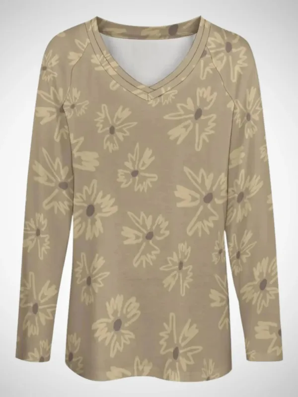 Doodle Daisy V-Neck T-Shirt