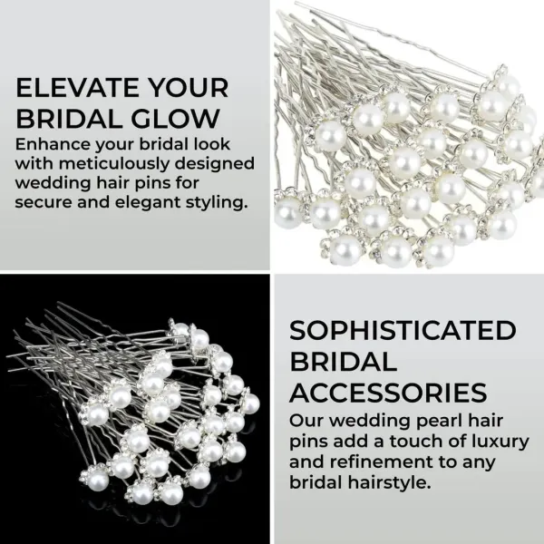 Forty-Piece U-Shaped Pearl Metal Hair Clips Set