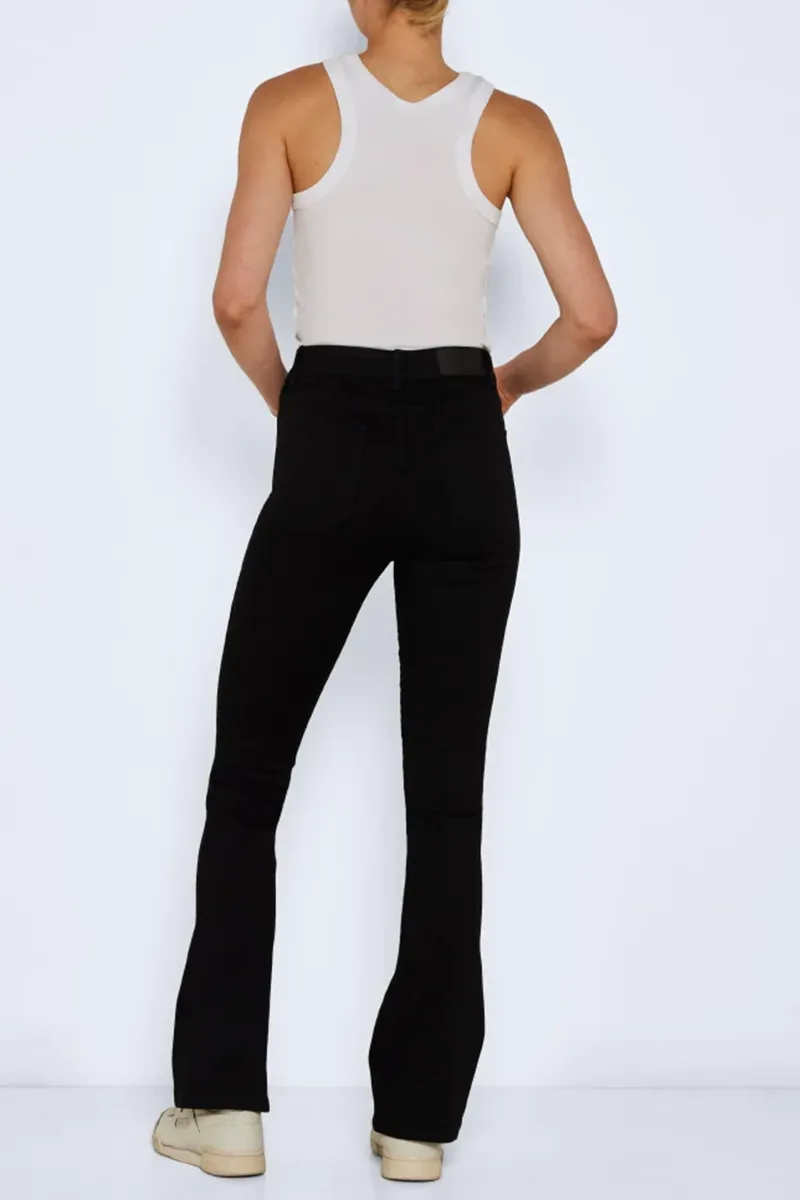 Black High Waist Flared Jeans