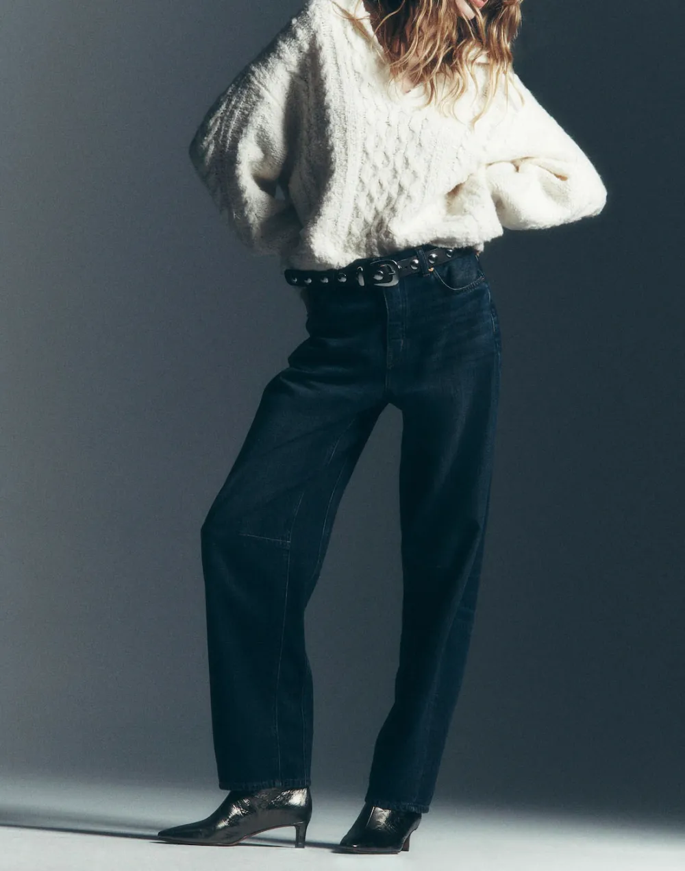 The Darted Barrel-Leg Jeans