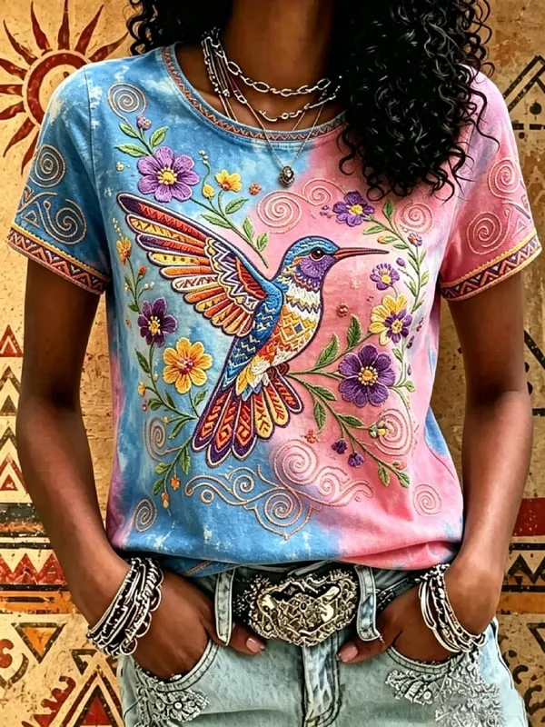 Women'S Casual Pink Breast Cancer Art T-Shirt