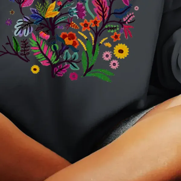 Vibrant Wildflower Printed Sweatshirts