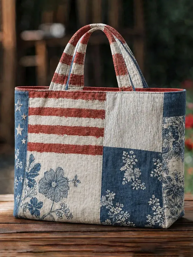 Floral Printed Quilted Handbag