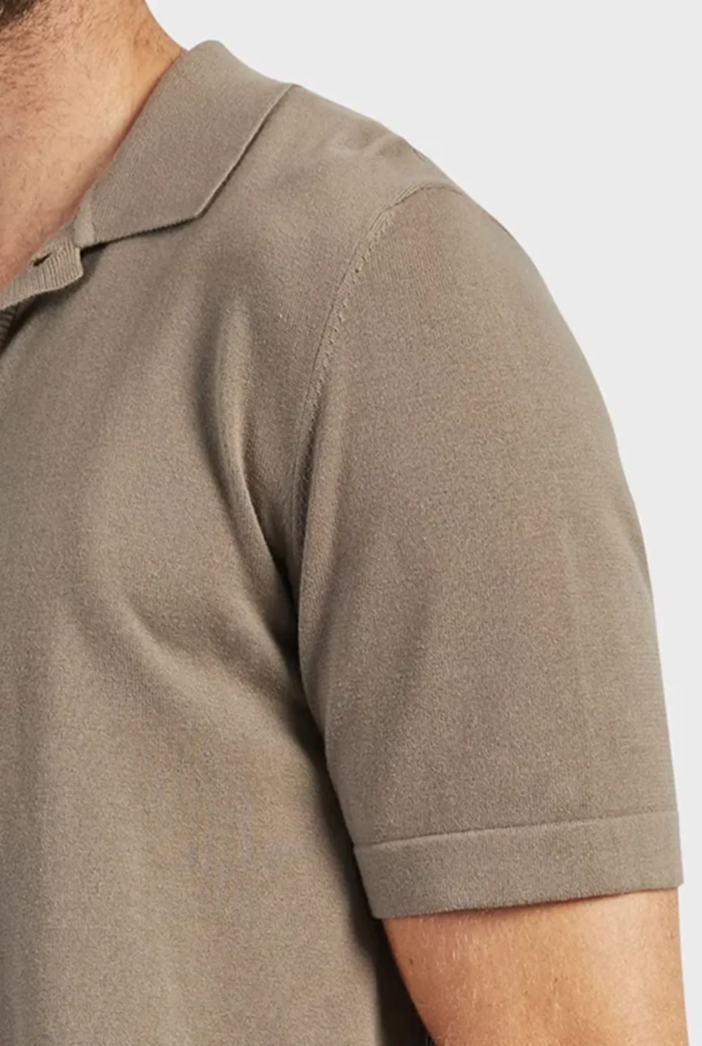Solid Color Knit Short  Shirt