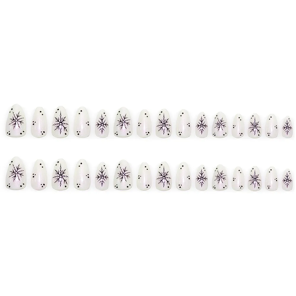 Nailhour 30Pcs Christmas Minimalist Medium Almond Press On Nails