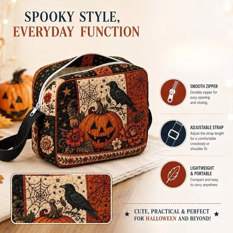 Women's Halloween Fashion Digital Print + Quilted Crossbody Bag