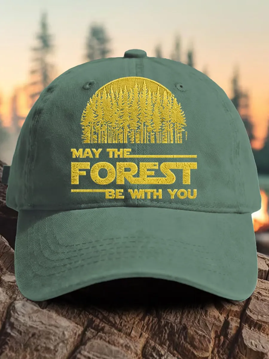 Retro May The Forest Be With You Print Baseball Cap