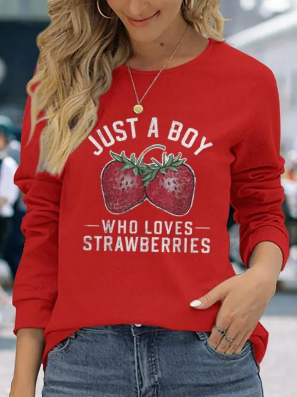 Strawberry Graphic Long Sleeve Tee