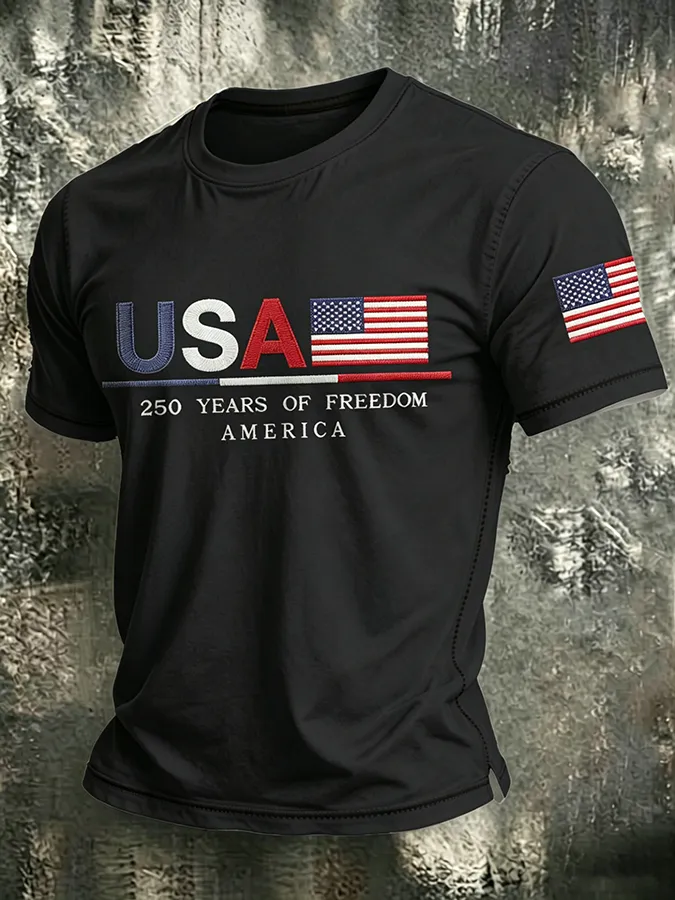 250Th Anniversary Embroidered Printed Round Neck T-Shirt In The United States