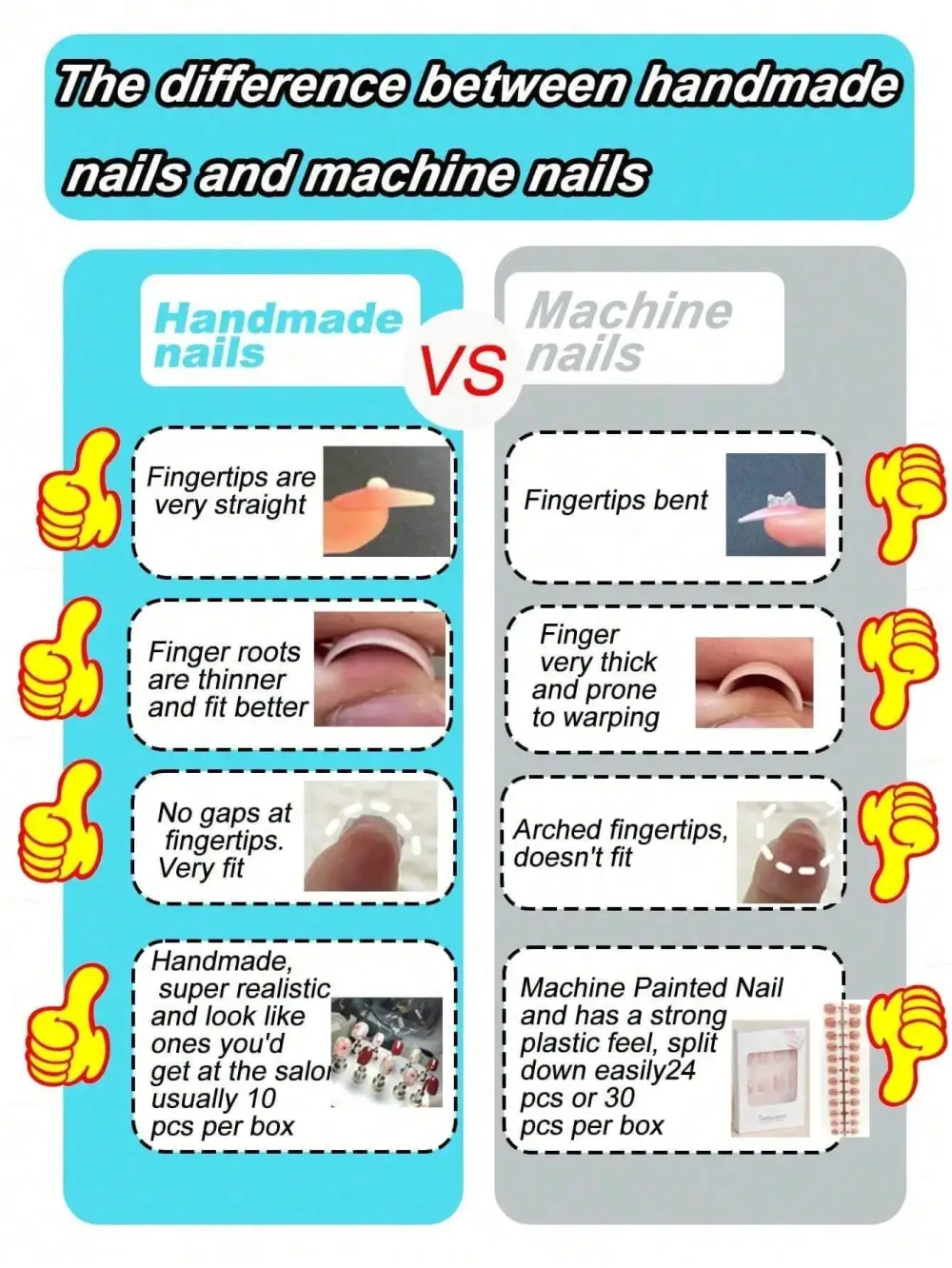Nailhour 10Pcs Handmade Almond French Polka Dot With Music Note Press On Nails