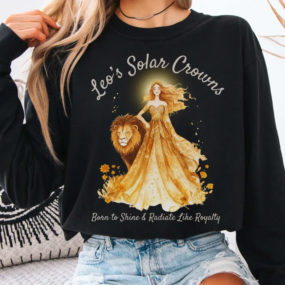 Leo's Solar Crowns Zodiac Long Sleeve Tee