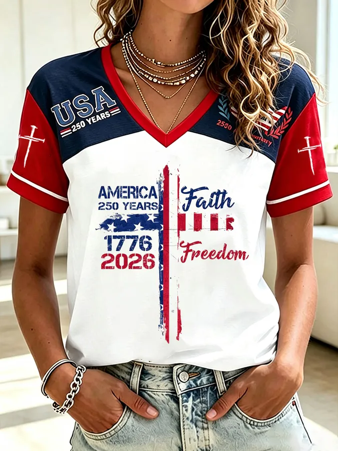Women's U.S. 250th Anniversary Faith Print T-shirt