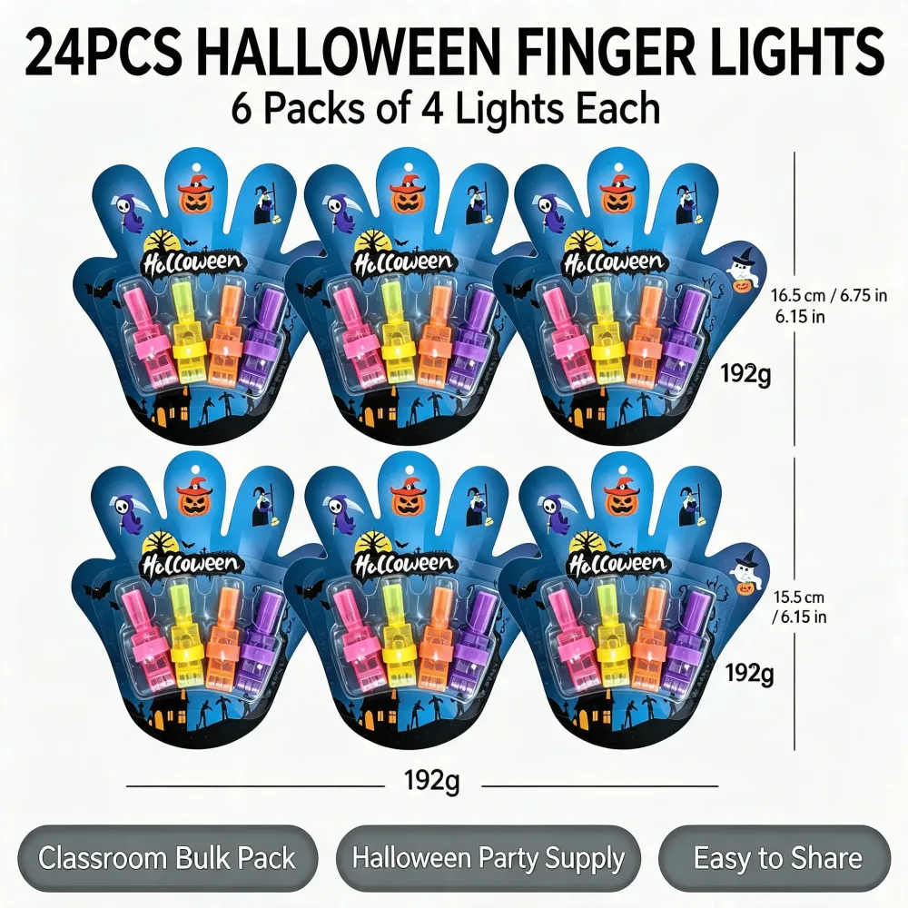 Halloween LED Projection Finger Lights 8pcs/16pcs/24pcs/32pcs