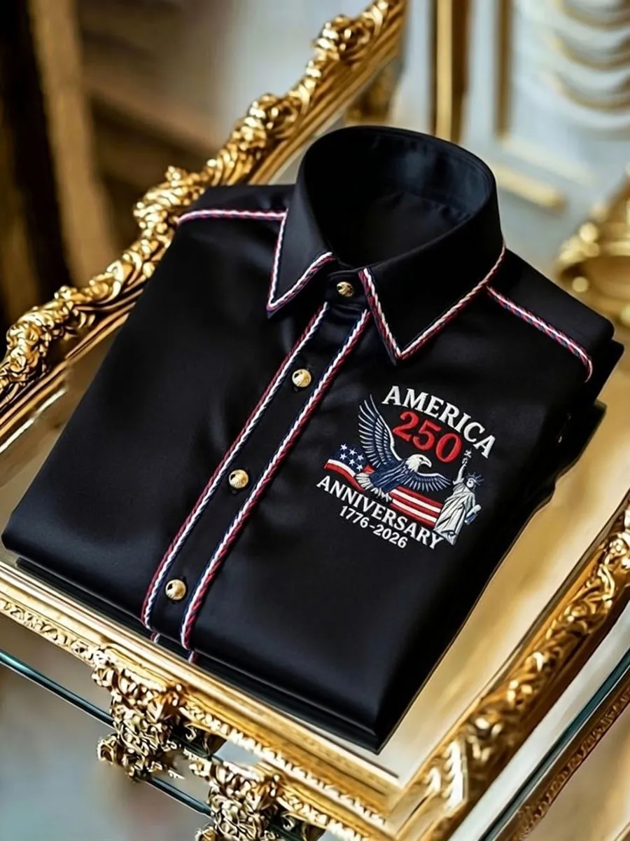 Men'S Retro 250Th Anniversary Of The United States Print Shirt
