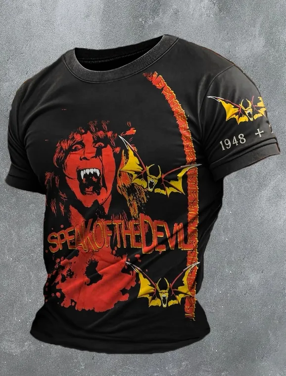 Men'S Rip Ozzy Prince Of Darkness Printed T-Shirt