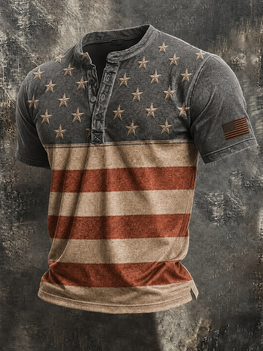 Men'S American Flag Printed Casual Top