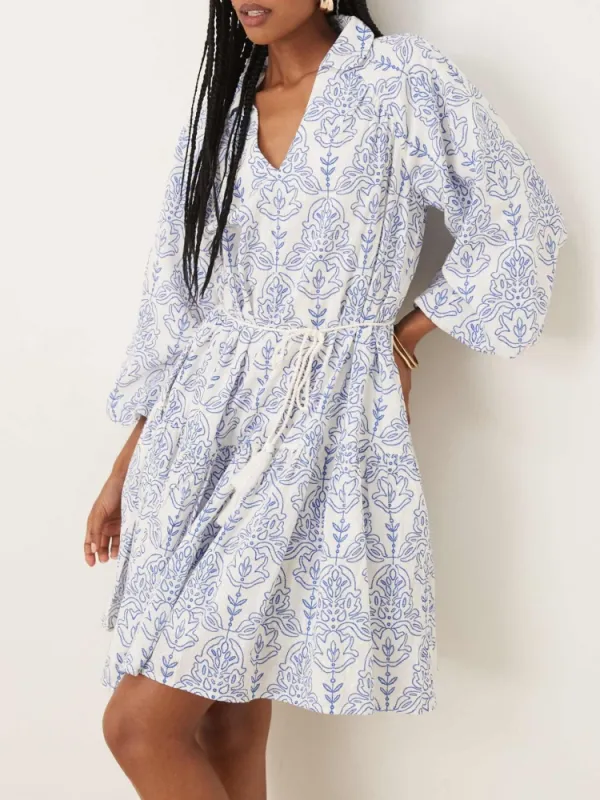 Tied Waist Print Dress