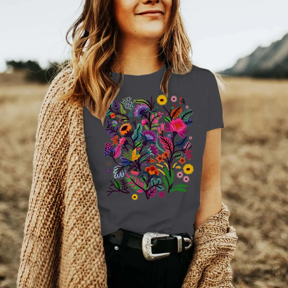 Colorful Wildflower Patterned T-Shirts