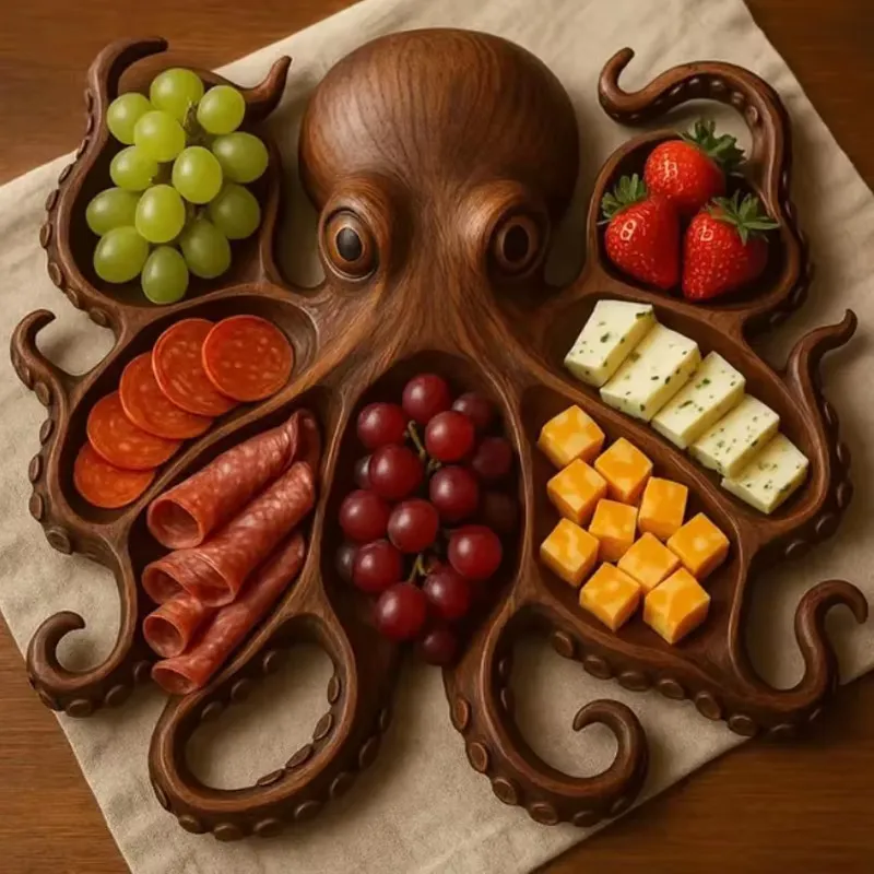 Octopus Charcuterie Platter Kitchen Table