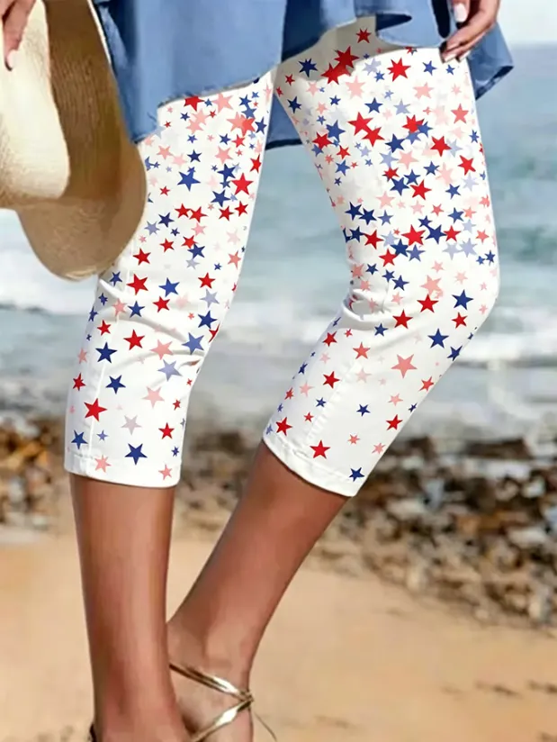 Women'S Leisure Independence Day Patriotic Leggings