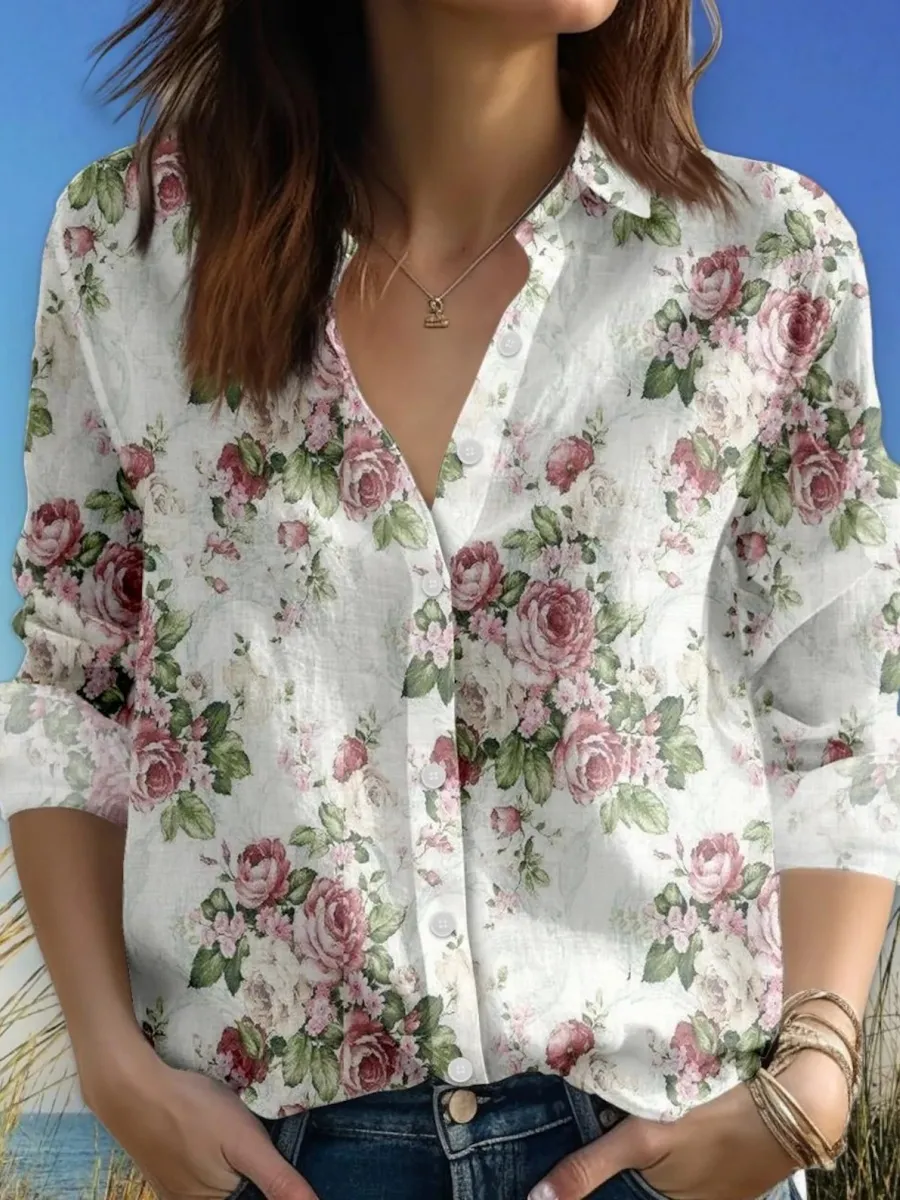 Vintage Flower Print Shirt