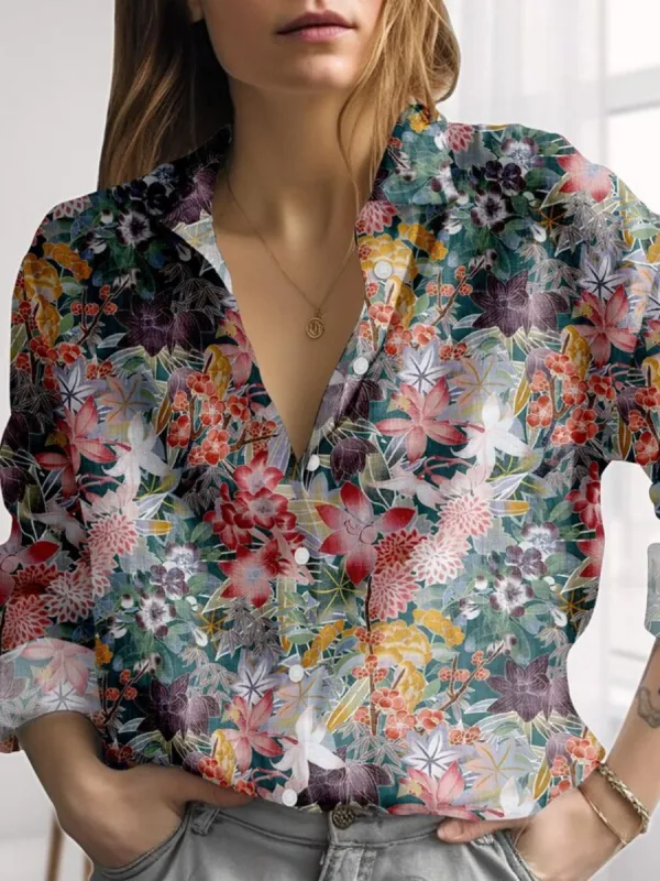 Exotic Floral Button Up Casual Shirt