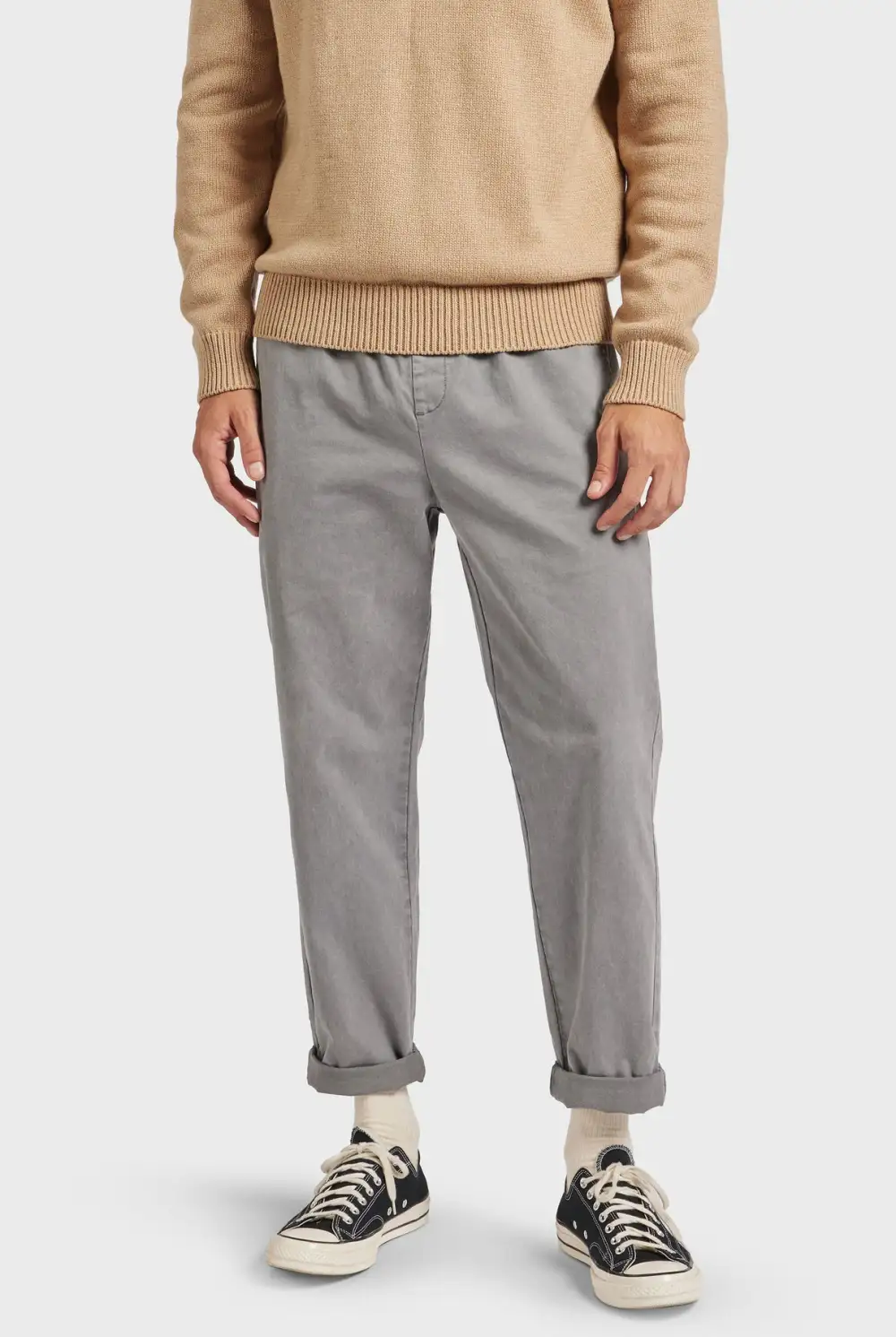 Grey Slim Fit Cotton Chino Trousers