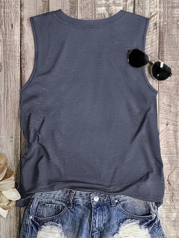 Casual Mountain Sunrise Print Tank Top