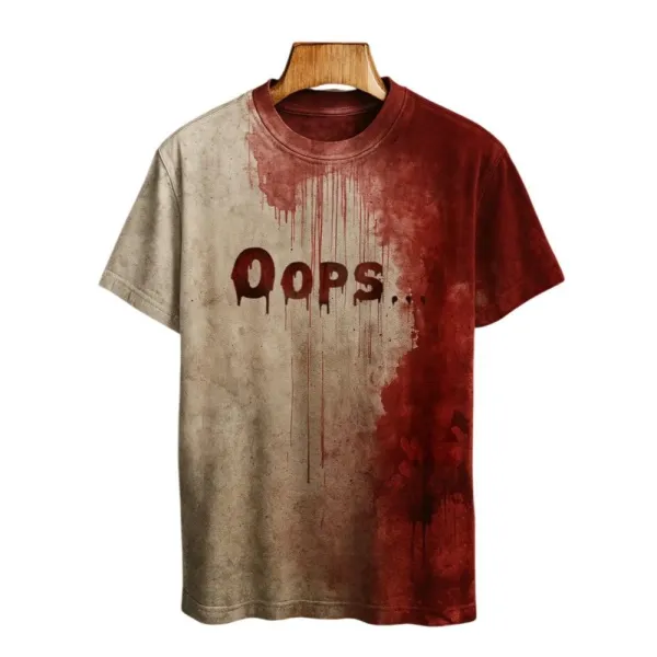 2025 Halloween Oops Bloody Art Print Printed T-shirt