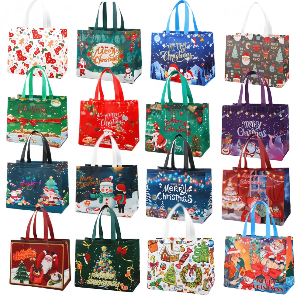 Large Unisex Multifunctional Non-Woven Christmas Gift   Bag with Handles