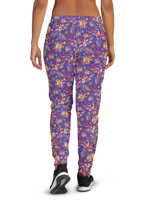 Colorful Floral Bird Joggers