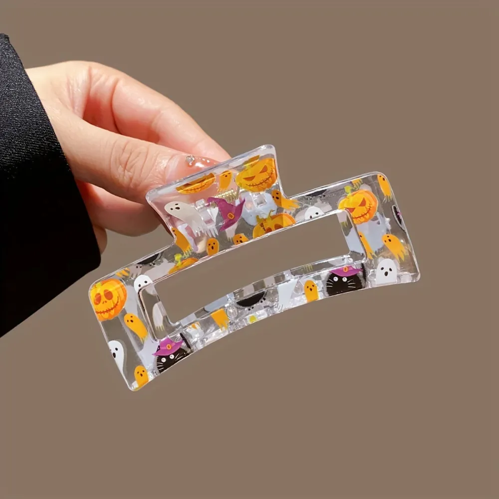Halloween Funny Ghost Pumpkin Fashion Print Hair Clip