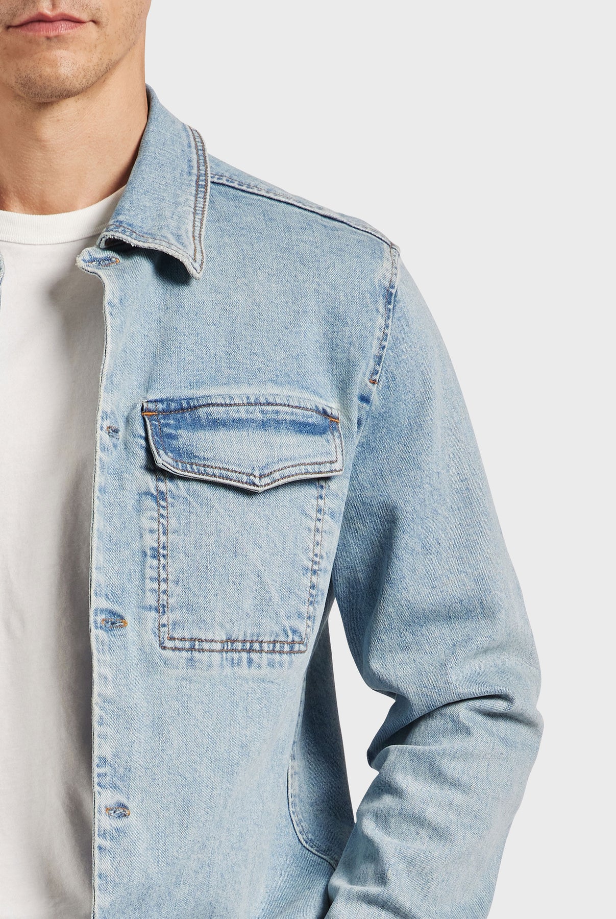 Jensen Indigo Overshirt- Light wash