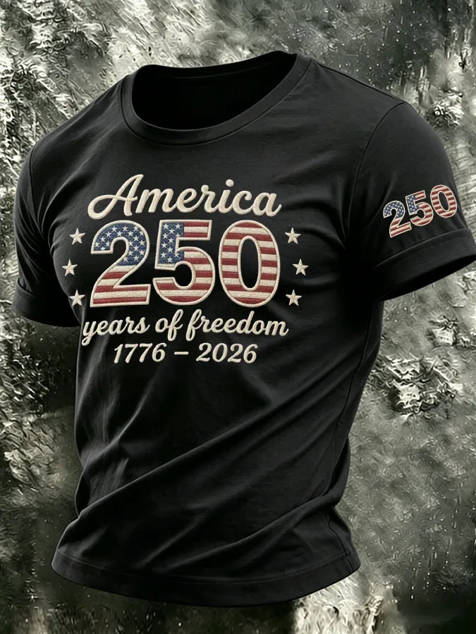 Men's The United States of America Printed Casual T-shirt