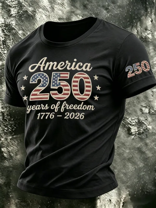 Men's The United States of America Printed Casual T-shirt