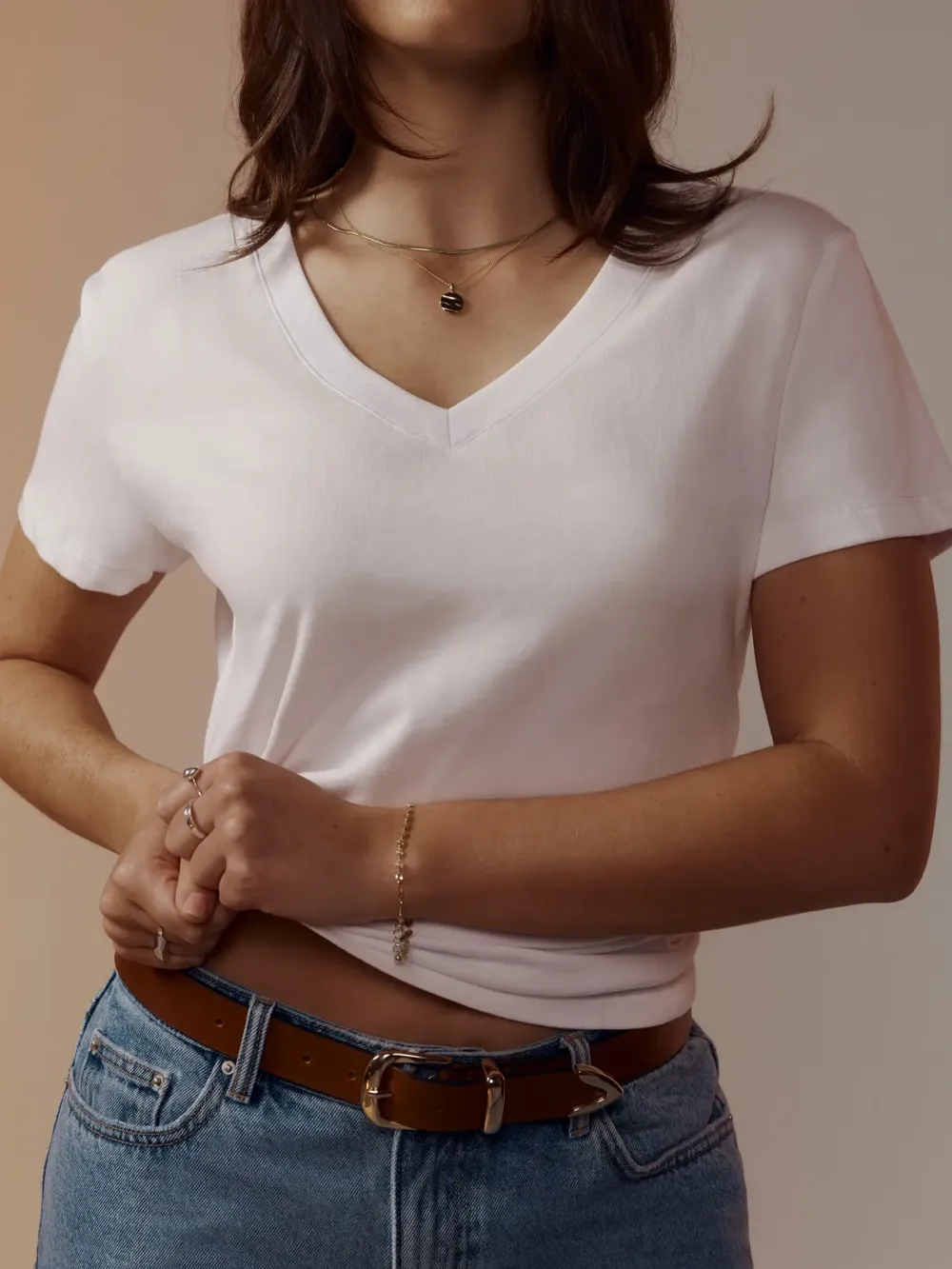 Organic/Pima Cotton V Neck Tee