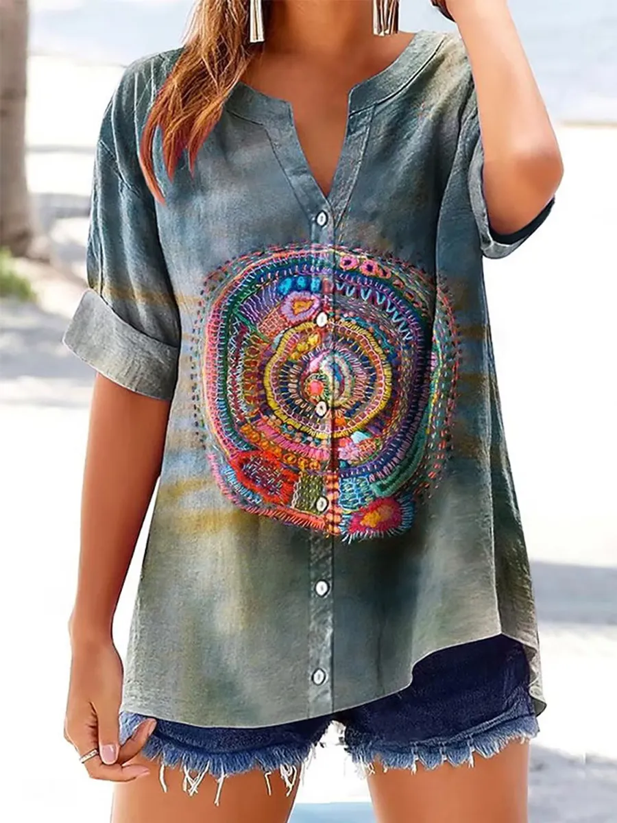 Women's Casual Linen Cotton Top