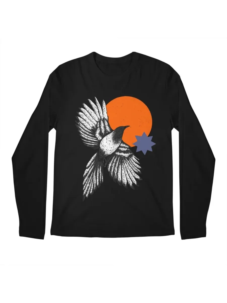 Bird and Sun Round Neck T-Shirt